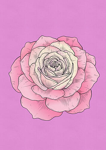 Blushing Rose Flower Art Print