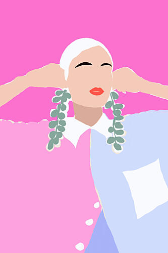 Pink Blue Fashion Style Pop art reproduction