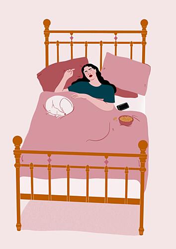Lazy Day in Bed Art Print by Ida Alvarsson