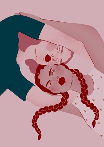 Gentle Loving Embrace Art Print by Ida Alvarsson