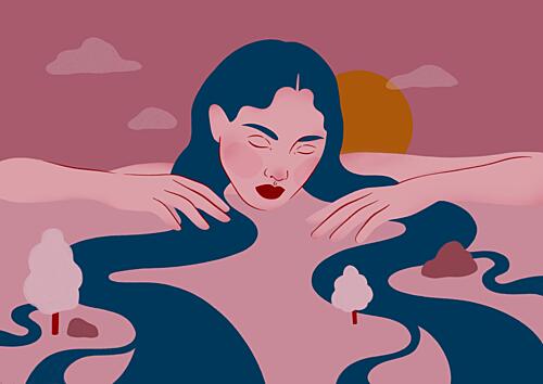 Serene River Woman Art Print by Ida Alvarsson