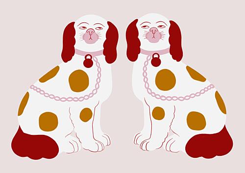 Regal Dog Pair Art Print by Ida Alvarsson