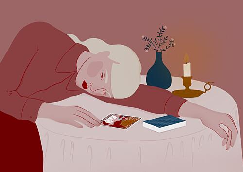 Pensive Woman Candlelight Art Print by Ida Alvarsson