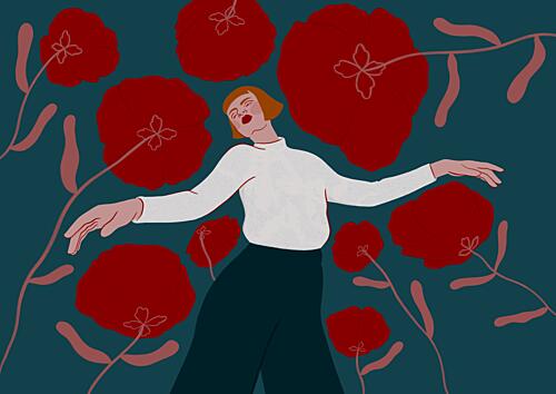 Dreaming Among Poppies Pop art reproduction