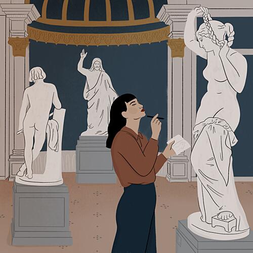 Contemplating Classical Art Art Print by Ida Alvarsson