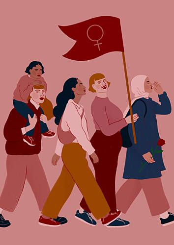 Feminist Marching Forward Art Print by Ida Alvarsson