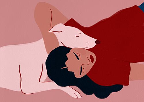 Peaceful Dog Companions Art Print by Ida Alvarsson