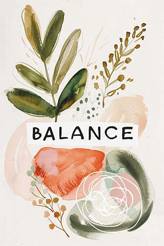 Earthy Botanical Balance Art Print