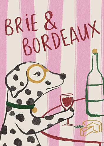 Brie and Bordeaux Art Print by Aislinn Simmonds