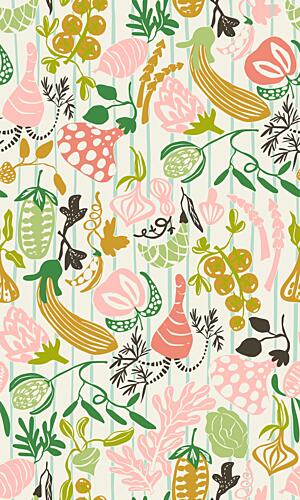 Whimsical Vegetable Pattern Art Print