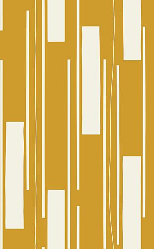 Mustard Geometric Pattern Gold Print