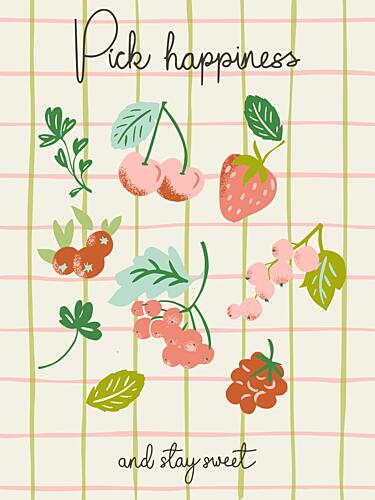 Pick Happiness Berries Art Print