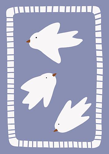 Serene White Birds Art Print