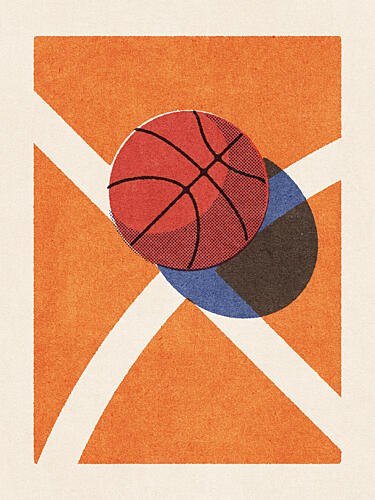 Balls - Basketball - Indoor - I B Pop art reproduction