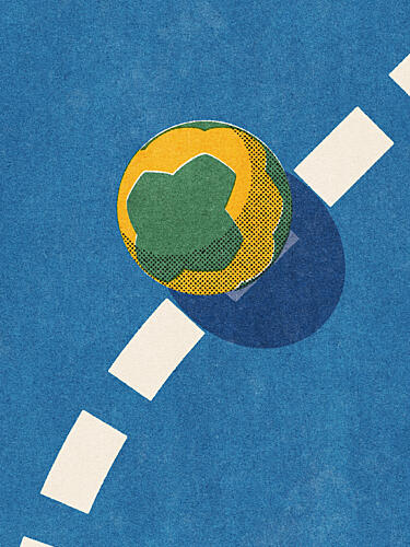 Game Ball on Court Art Print