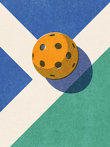 Orange Pickleball Court Pop art reproduction