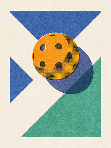 Orange Wiffle Ball Geometry Art Print