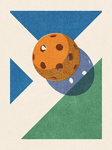 Orange Ball Geometric Shapes Art Print