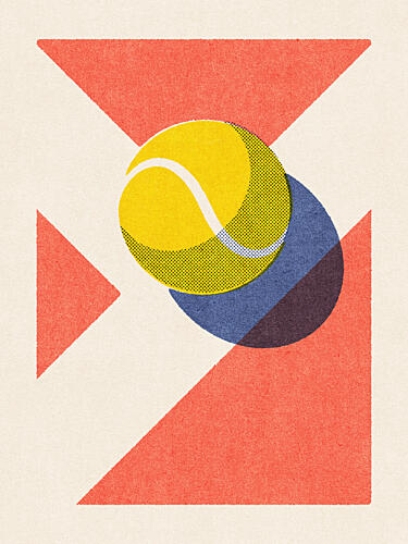 Graphic Tennis Ball Pop art reproduction