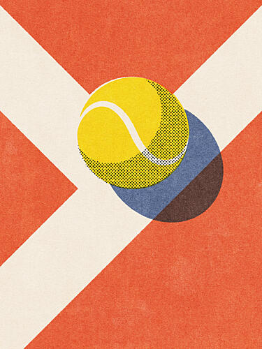 Classic Tennis Ball Game Pop art reproduction