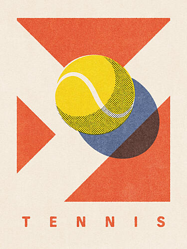 Retro Tennis Ball Pop art reproduction