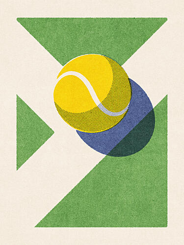 Green Court Tennis Ball Art Print
