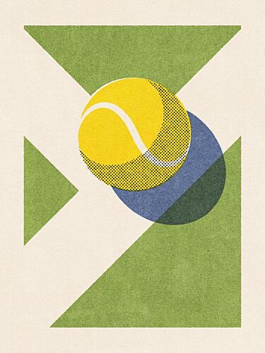 Green Court Tennis Ball Pop art reproduction