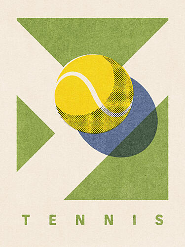 Retro Tennis Game Art Print