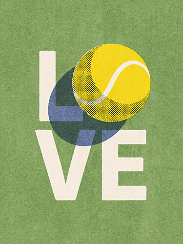 Tennis Love Court Art Print