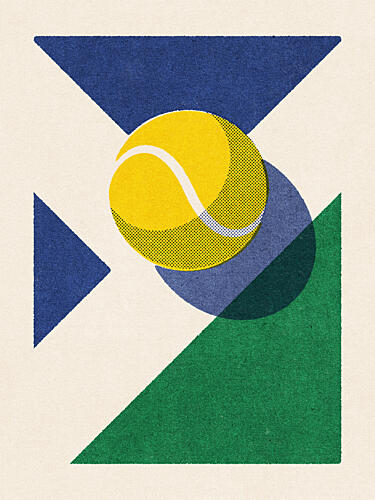 Modern Tennis Geometry Pop art reproduction