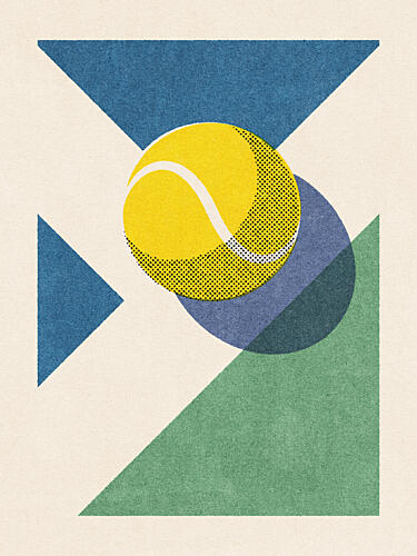 Geometric Tennis Ball Art Print