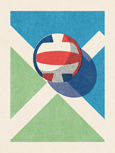 Geometric Volleyball Play Art Print