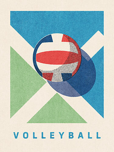 Retro Volleyball Game Art Print