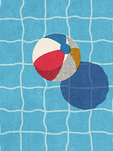 Floating Beach Ball Pop art reproduction