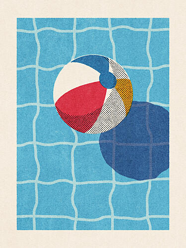 Floating Beach Ball Pop art reproduction