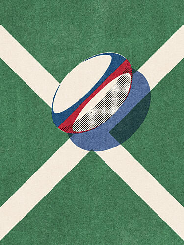 Rugby Ball Field Lines Pop art reproduction