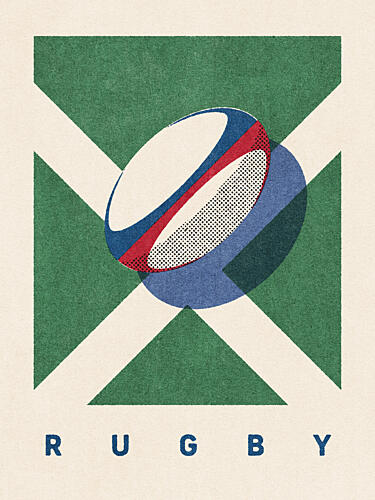Scottish Rugby Ball Art Print