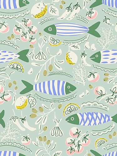Playful Mediterranean Fish Art Print
