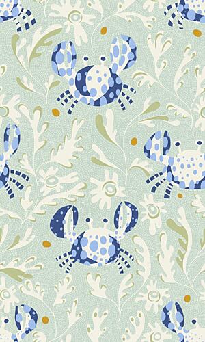 Whimsical Blue Crabs Art Print