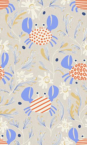 Playful Ocean Crabs Art Print
