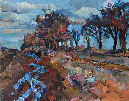 Autumn River Landscape Art Print