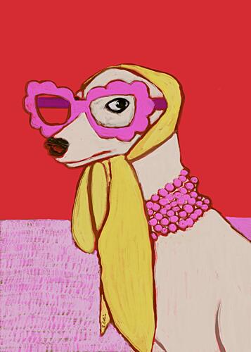 Stylish Dog in Sunglasses Pop art reproduction