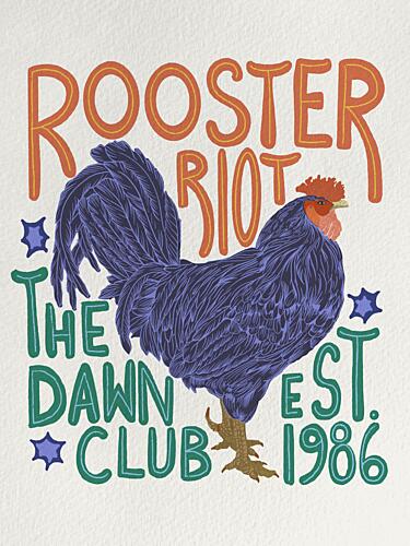 Rooster Riot Dawn Club Art Print by Yami Sm