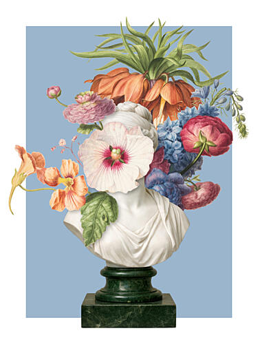 Vibrant Floral Bust Art Print