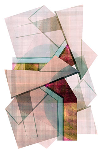 Vibrant Geometric Layers Gold Print