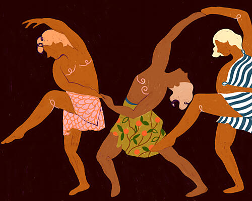 Rhythmic Dancing Figures Dance Print