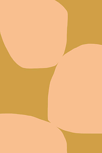 Golden Peach Abstract Gold Print