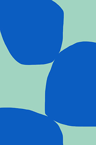 Modern Blue Forms Art Print