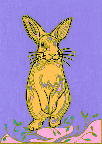 Whimsical Purple Rabbit Art Print by Iona Gilburt