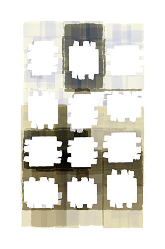 Muted Grid Abstract Art Print by Cartissi